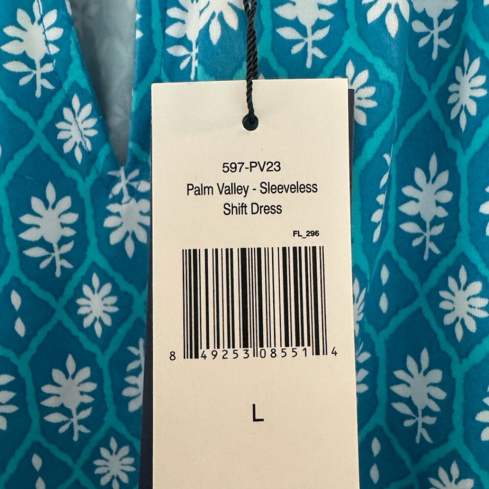 Cabana Life Palm Valley Sleeveless Shift Dress NWT Blue Large - Picture 6 of 7